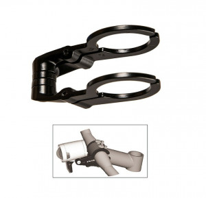 Suport prindere far Herrmans Dual negru, prindere ghidon 31.8mm
