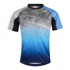 Tricou ciclism Force MTB Core, gri/albastru