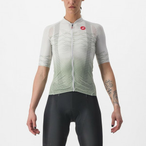 Tricou cu maneca scurta Castelli Climbers 2.0 W de dama Alb/Vernil