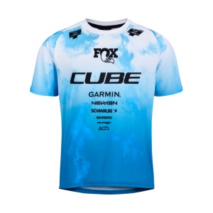 Tricou CUBE MTB Jersey Rookie X Actionteam S/s, Blue/white