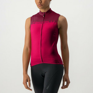 Tricou fara maneci Castelli Velocissima SL de dama Rosu/Visiniu