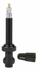 Valva Presta pentru tubeless, alu CNC, 80mm, neagra, OEM
