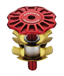 A-Head Plug TOKEN Arsenal Top Cap 1 1/8" red, CNC with star nut