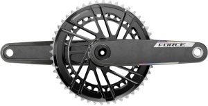 Angrenaj pedalier SRAM Force E1, complet cu brate si foi 46-33T, 165 mm, X-Range, DUB, 12 viteze, aluminiu negru