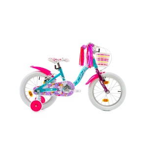 Bicicleta Copii DHS Unicorn - 16 Inch, Albastru/Roz
