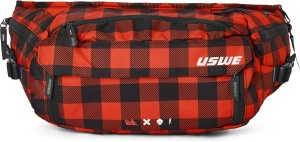 Borsetă de bicicletă Waist 6L, negru/rosu
