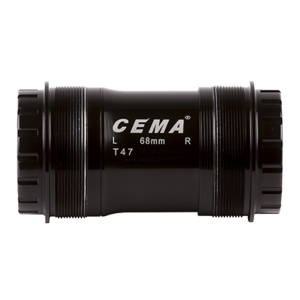 Butuc pedalier CEMA T47, compatibil SRAM GXP, rulmenți ceramici, 24–22 mm, M47 x 1.0, 68/73 mm, negru