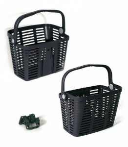Cos fata bicicleta de plastic Bellelli, detasabil, negru