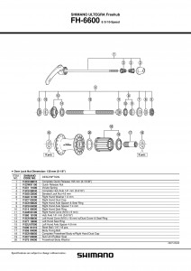 Distantier pentru ax Shimano FH-6600 dreapta & capat etans