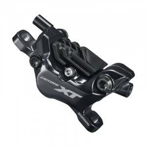 Etrier frana pe disc Shimano DEORE XT BR-M8120, hidraulic, fata sau spate, fara adaptor, placute resin N03A cu aripioare de racire