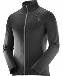 Fleece drumetie Salomon Discovery FZ black barbati