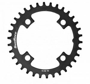 Foaie angrenaj Sunrace CRMX04.33HP, alu, 34T, BCD104, Narrow Wide, neagra, AM