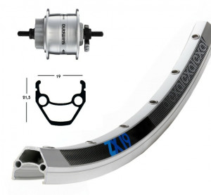 fr wheel 28x1.75,hub flange DH3D30,36 ho ZX 19,silver,N spokes,6 holes disc,NT