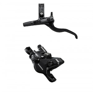Frana pe disc set asamblat Shimano /j-kit, BL-M4100(L), BR-mt410(R), negru, fara adaptor, placute resin fara aripioare de racire, furtun 1700mm (SM-BH59-SS black), incl. oliva & insertie conectare, ambalat ind.