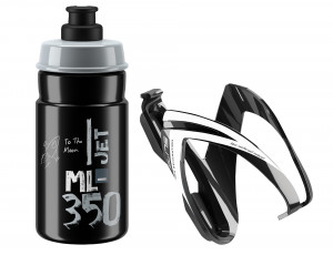 Kit bidon JET + suport bidon CEO Elite 350ML, BLACK/GREY, BLACK/WHITE GLOSS
