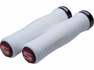 Mansoane cu lock-on SRAM Contour Foam 129mm, cu dopuri, alb