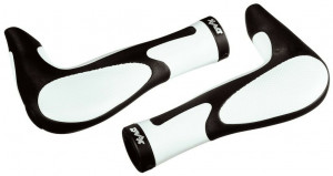 Mansoane MTB-Ergo-handles AKSB 09, negru/alb 135/135 mm LG., KRATON/GEL