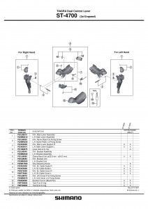 Mecanism intern Shimano ST-4700 stanga