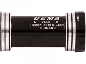 Monobloc BBright46 pentru BB30/PF30 W: 79 x ID: 46 mm Stainless Steel - Black, Interlock