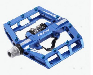 Pedale Funn Mamba platforma & SPD GRS system albastru anodizat si pini albastri