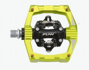Pedale Funn Ripper SPD verde anodizat si pini aurii