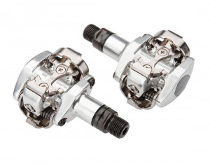 Pedale Shimano PD-M505-L cu placute SM-SH51 argintii