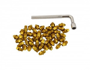 Pini pedale Funn Street M4x4mm plus cheie pentru montare 50 bucati aurii
