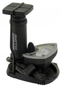 Pompa Beto CFT-003 plastic de picior cap dublu manometru 100psi neagra