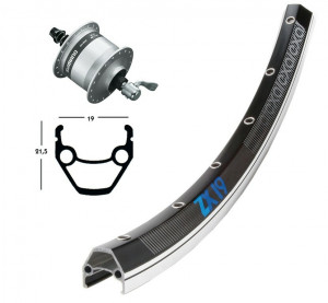 Roata fata 28x1.75Hub Dynamo DH3N30,QR 36L. ZX 19