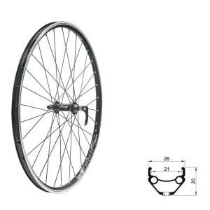 Roata Fata KLS DRAFT V-brake F 26", Negru