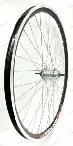 Roata spate Remerx Grand Rock 622x19 dubla, neagra, spite Sapim Leader, butuc Shimano Nexus SG-3C41, 3 vit, argintiu, ax cu piulite