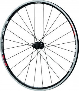 Roata spate Shimano WH-R501A 8/9/10 vit, QR, janta clincher neagra cu banda, 163mm