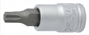 screwdriver socket Unior 1/4" w. TX profile 25, 187/2TX
