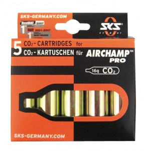 spare cartridge set SKS AirchampPro 5 cartridges,16g each,on card,w/o thread