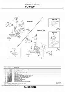 Surub pentru reglare cablu Shimano FD-9000