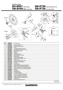 Suruburi de fixare Shimano BR-M987 M6 x 36.3