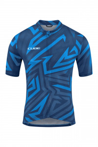 Tricou ciclism Cube ATX Jersey Full Zip CMPT S/S Blue