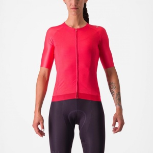 Tricou Cu Maneca Scurta Castelli, Aero PRO 7.0 W, De Dama Rosu