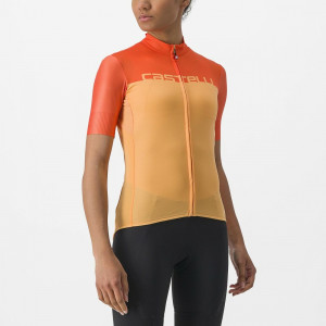 Tricou cu maneca scurta Castelli Velocissima de dama Galben/Portocaliu