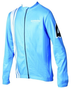 Tricou Shimano copii de iarna cu maneca lunga cyan blue
