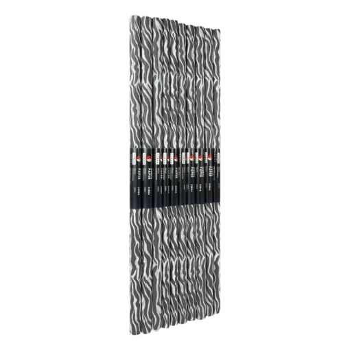 Hartie creponata Colorarte, 50x200cm, negru cu alb, model zebra, set 10 role
