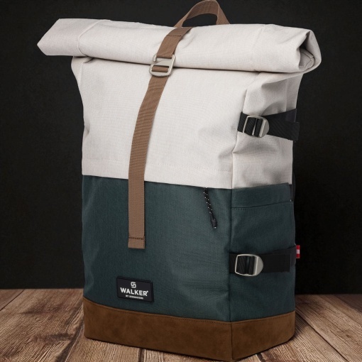 Rucsac Rollup Bicolor Crem Popcorn-Verde Walker