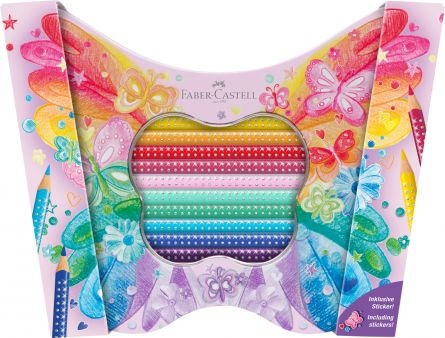 Set Cadou 20 Creioane Colorate Sparkle Butterfly Faber-Castell
