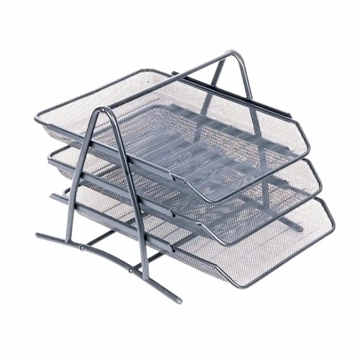 Set 3 tavite pentru documente Mesh Memoris-Precious, metal, argintiu