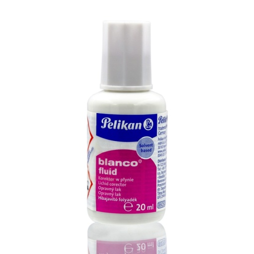Fluid corector (pasta corectoare) Pelikan Blanco, 20ml, pe baza de solvent, cu pensula