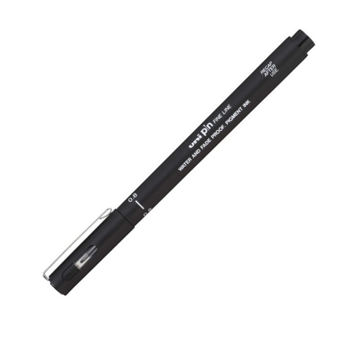 Liner 0.8mm Negru UNI PIN-200, pe baza de apa