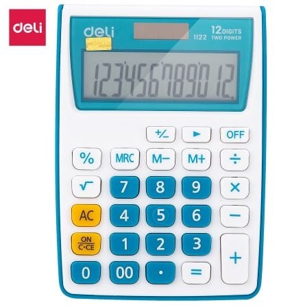 Calculator Buzunar 12 Dib Alb-Albastru Deli