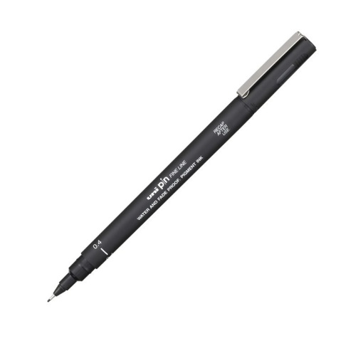 Liner 0.4 Negru UNI PIN-200, pe baza de apa