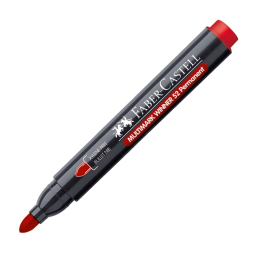 Marker Permanent Rosu Varf Rotund Multimark Winner 52 Faber-Castell