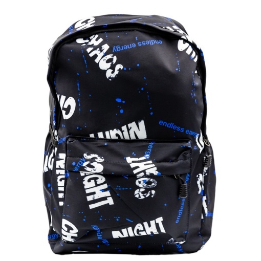 Ghiozdan Negru-Albastru CNX NIGHT, 1 compartiment, 3 buzunare